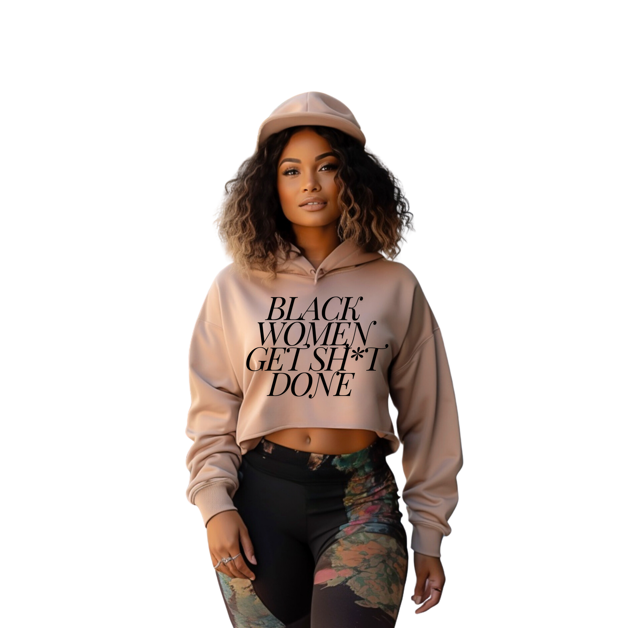 Black Women Get Sh*t Done Cropped Hoodie