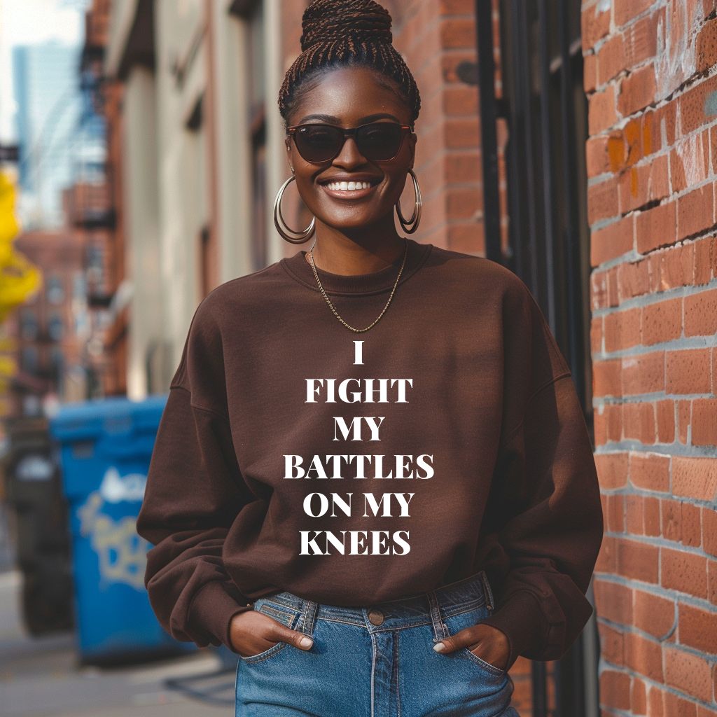 I Fight My Battles On My Knees (Sweatshirt)