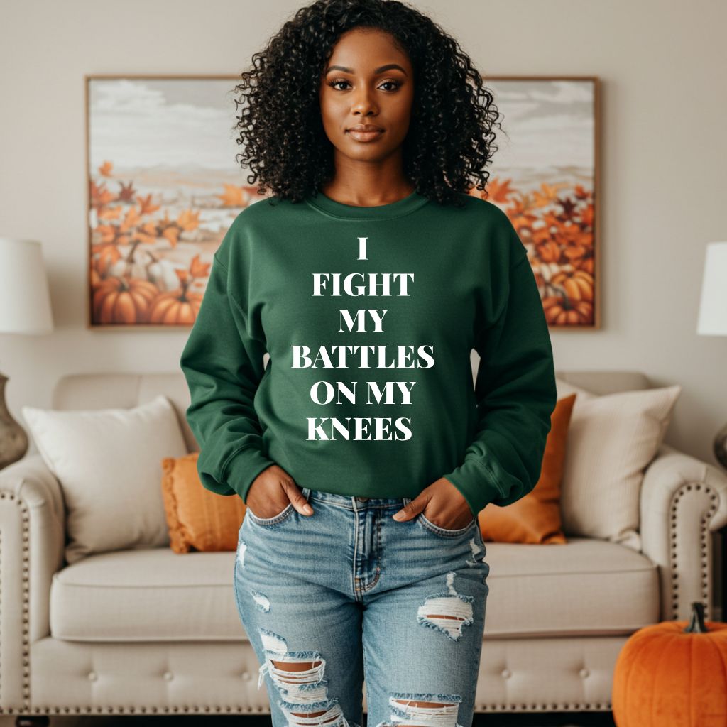 I Fight My Battles On My Knees (Sweatshirt)