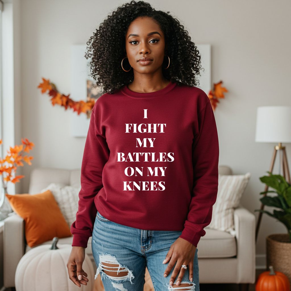 I Fight My Battles On My Knees (Sweatshirt)
