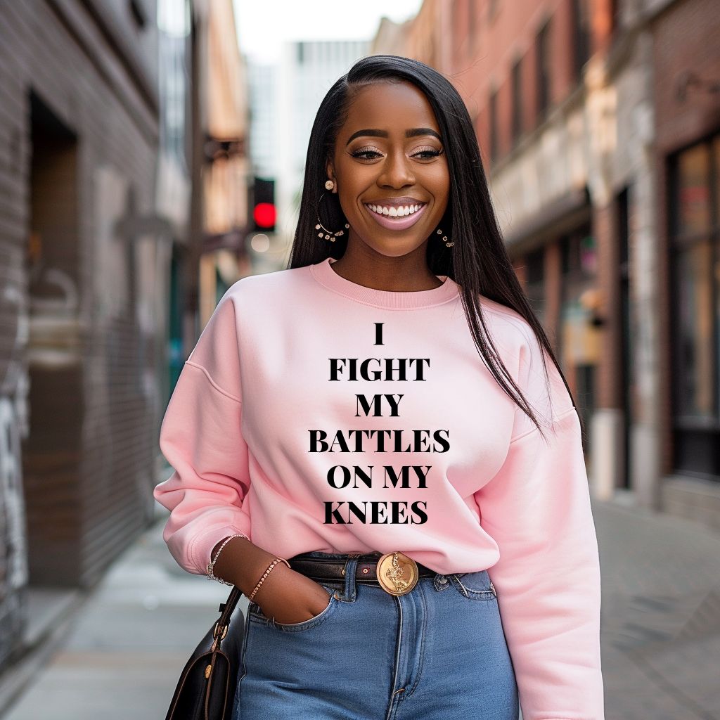 I Fight My Battles On My Knees (Sweatshirt)