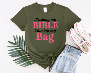 Reading my Bible Chasing my Bag-Light Pink (Slim Fit)