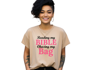 Reading my Bible Chasing my Bag-Light Pink (Slim Fit)